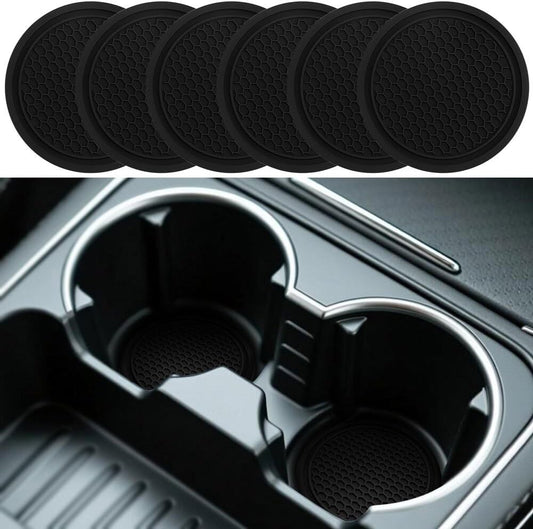 6 Stück Auto Getränkehalter Untersetzer, 7Cm Universal Auto Getränkehalter Einsatz, Anti-Rutsch Stoßfeste Cup Halter Einsatz Für Kaffeebecher Getränke Tasse (Schwarz)