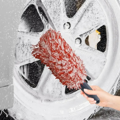 Car Wash Super Brush Plush Premium Wheels Brush Non-Slip Handle Easy to Cleaning Rims Spokes Wheel Barrel Car Detailing