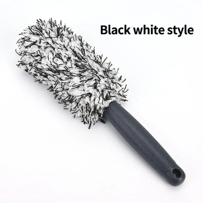 Car Wash Super Brush Plush Premium Wheels Brush Non-Slip Handle Easy to Cleaning Rims Spokes Wheel Barrel Car Detailing